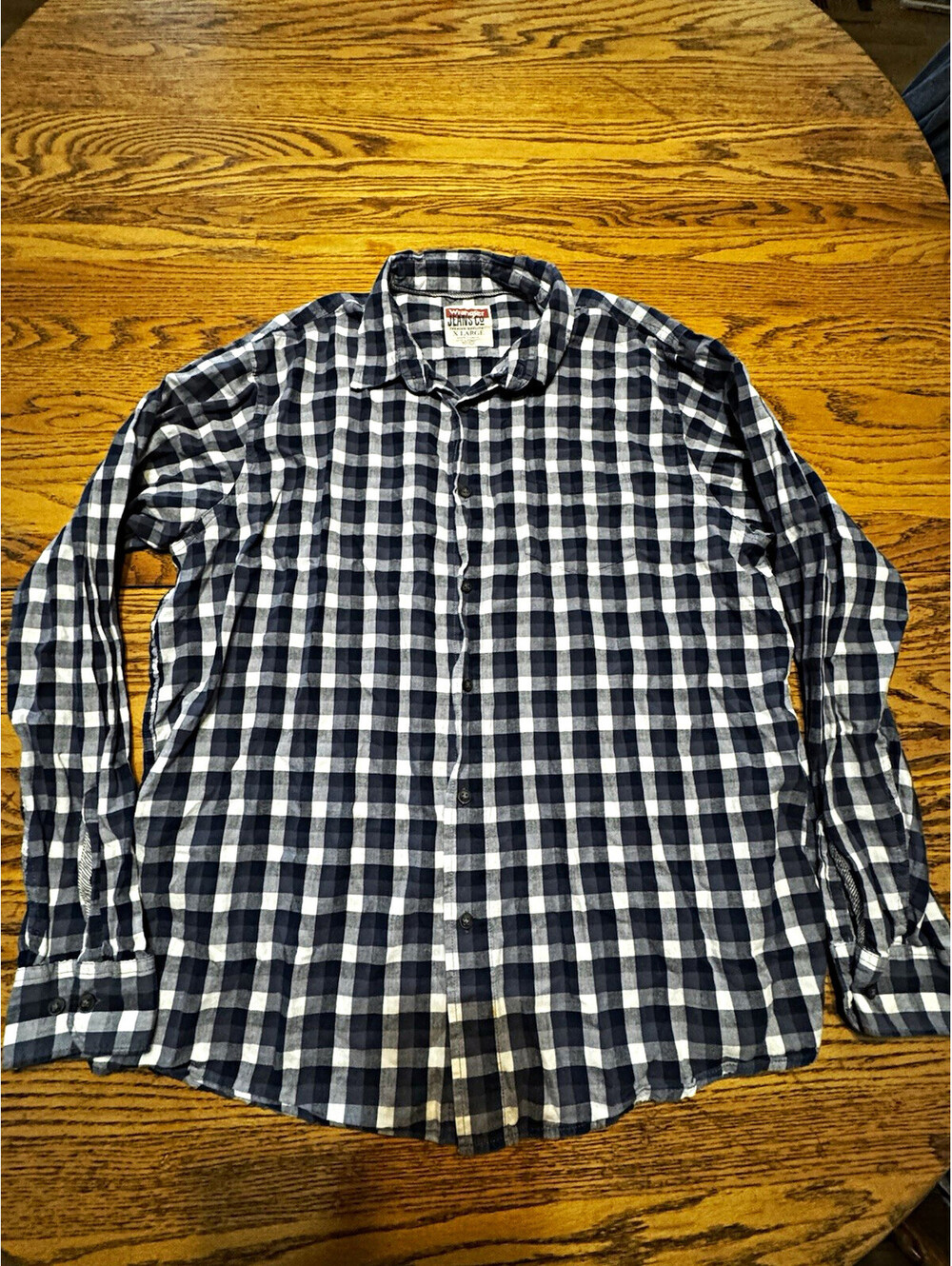 Wrangler Mens XXL Red White Plaid Short Sleeve Button Down Western Shirt 2XL
